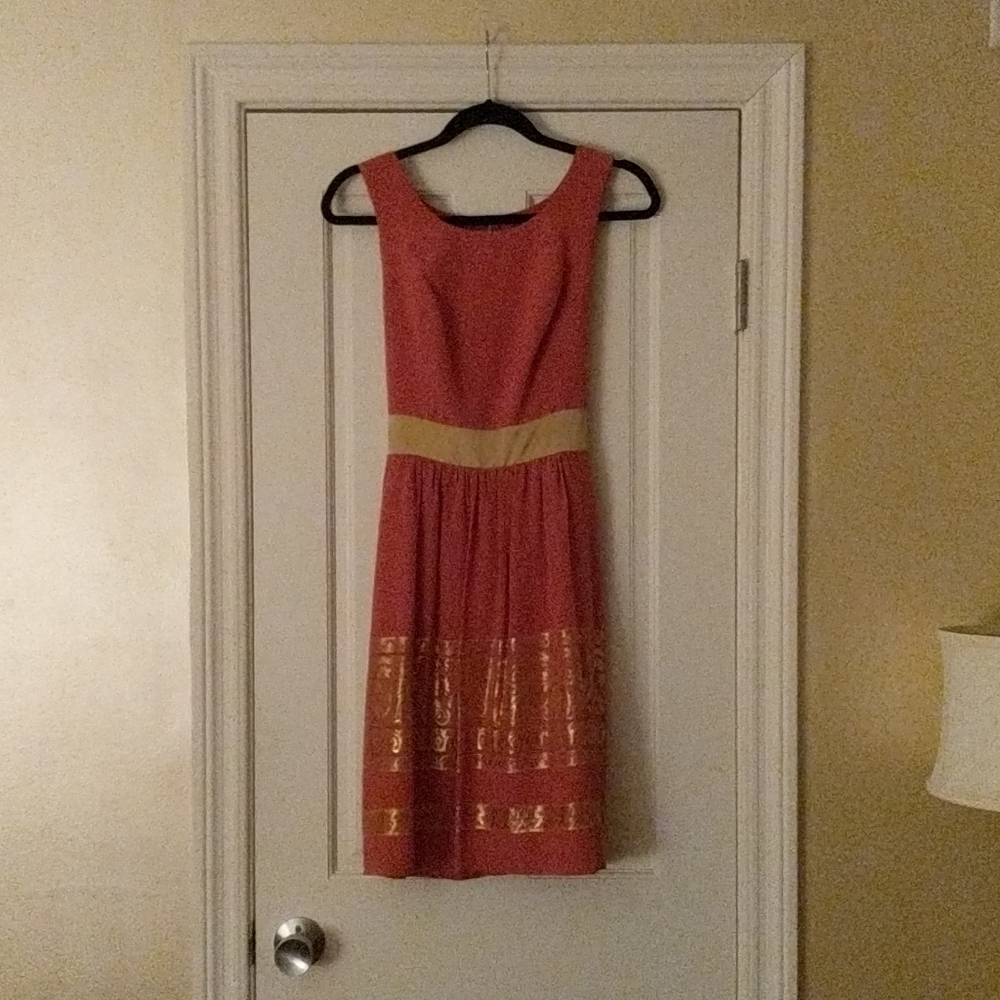 Anthropologie Silk Embroidered Dress